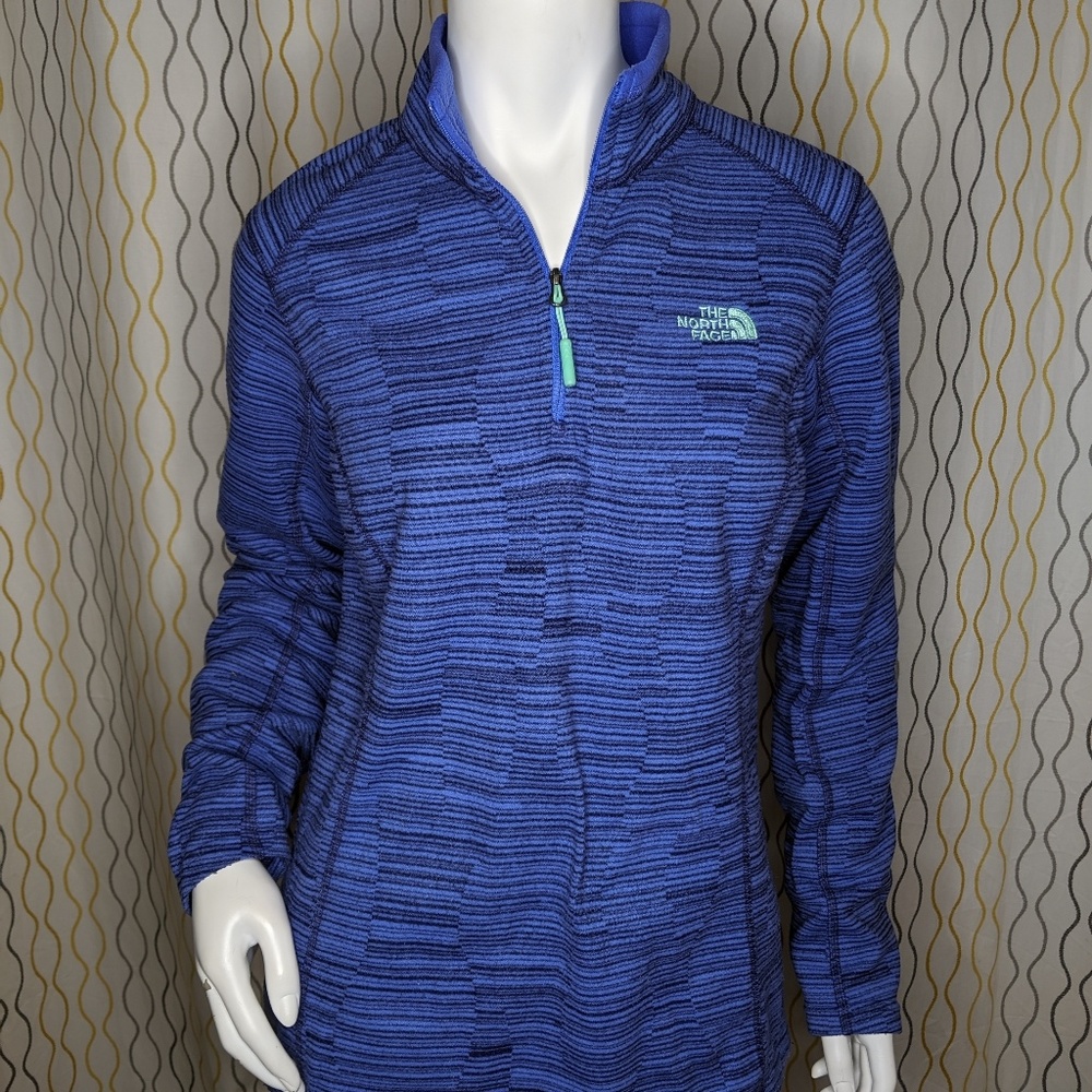 The North Face Blue Patterned ¼ zip